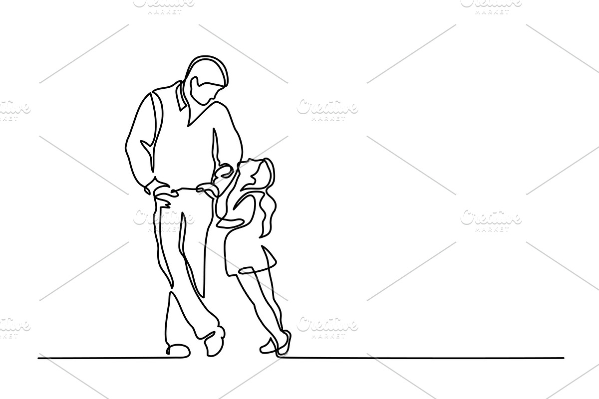 Father and little daughter in Illustrations - product preview 8