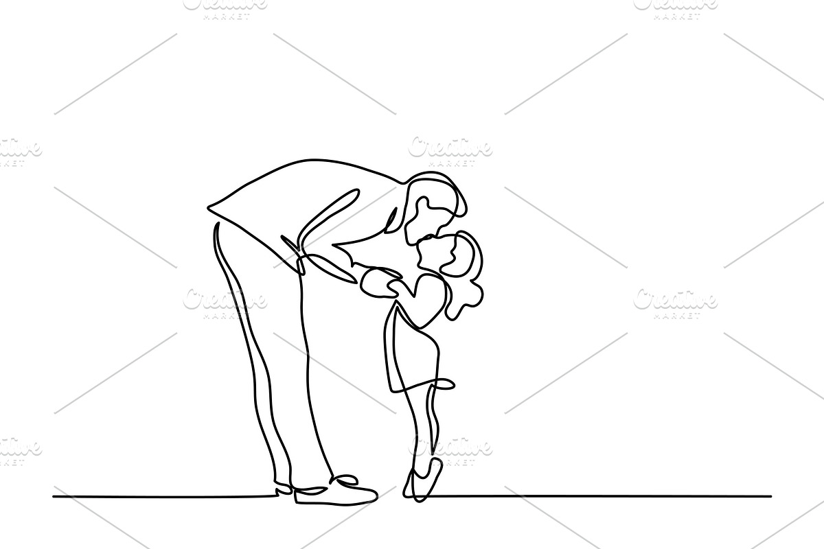 Father kissing his little daughter in Illustrations - product preview 8