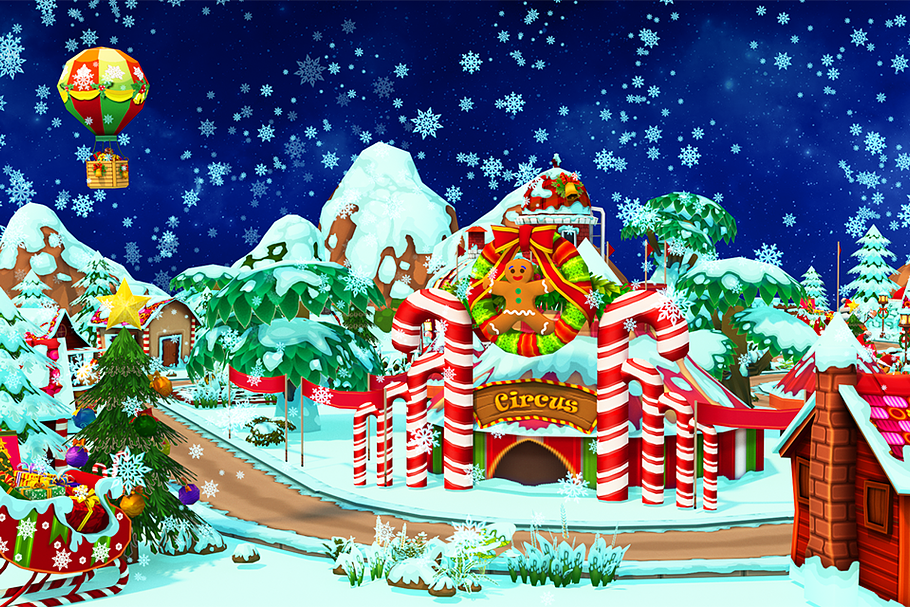 Cartoon Christmas Farm in Environment - product preview 10