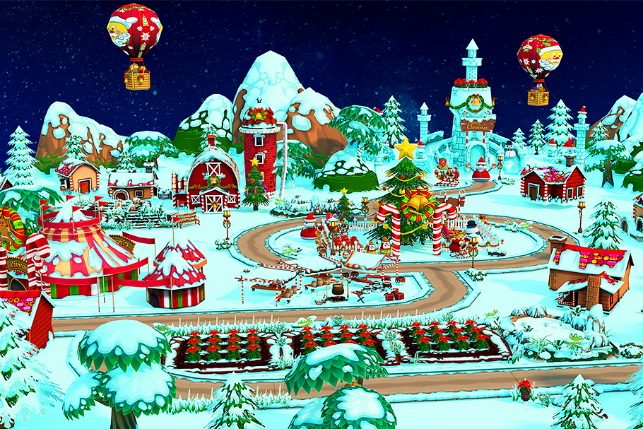 Cartoon Christmas Farm in Environment - product preview 18
