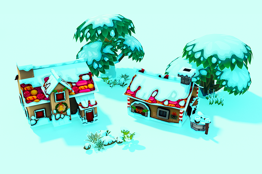 Cartoon Christmas Farm in Environment - product preview 19