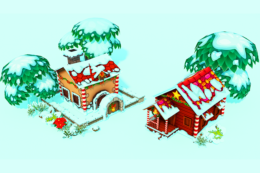 Cartoon Christmas Farm in Environment - product preview 22