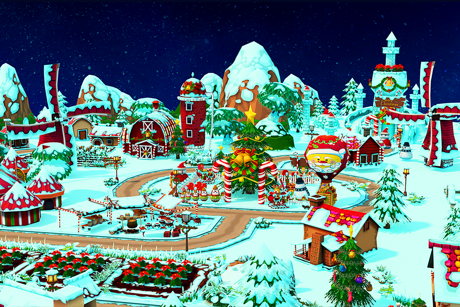 Cartoon Christmas Farm in Environment - product preview 24