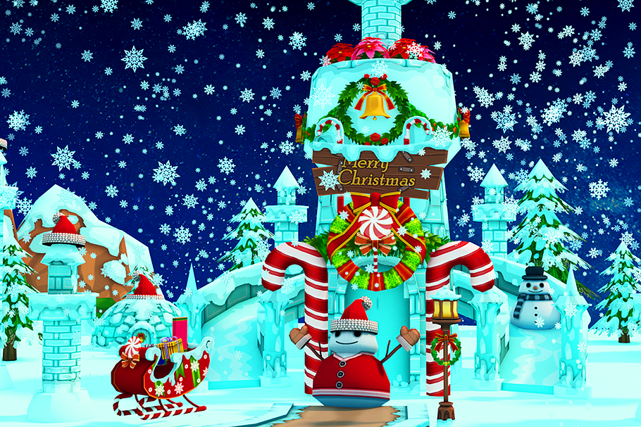 Cartoon Christmas Farm in Environment - product preview 25