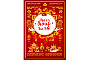 Chinese New Year ornaments vector greeting card