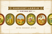 Vintage Colorful Harvest Labels Set