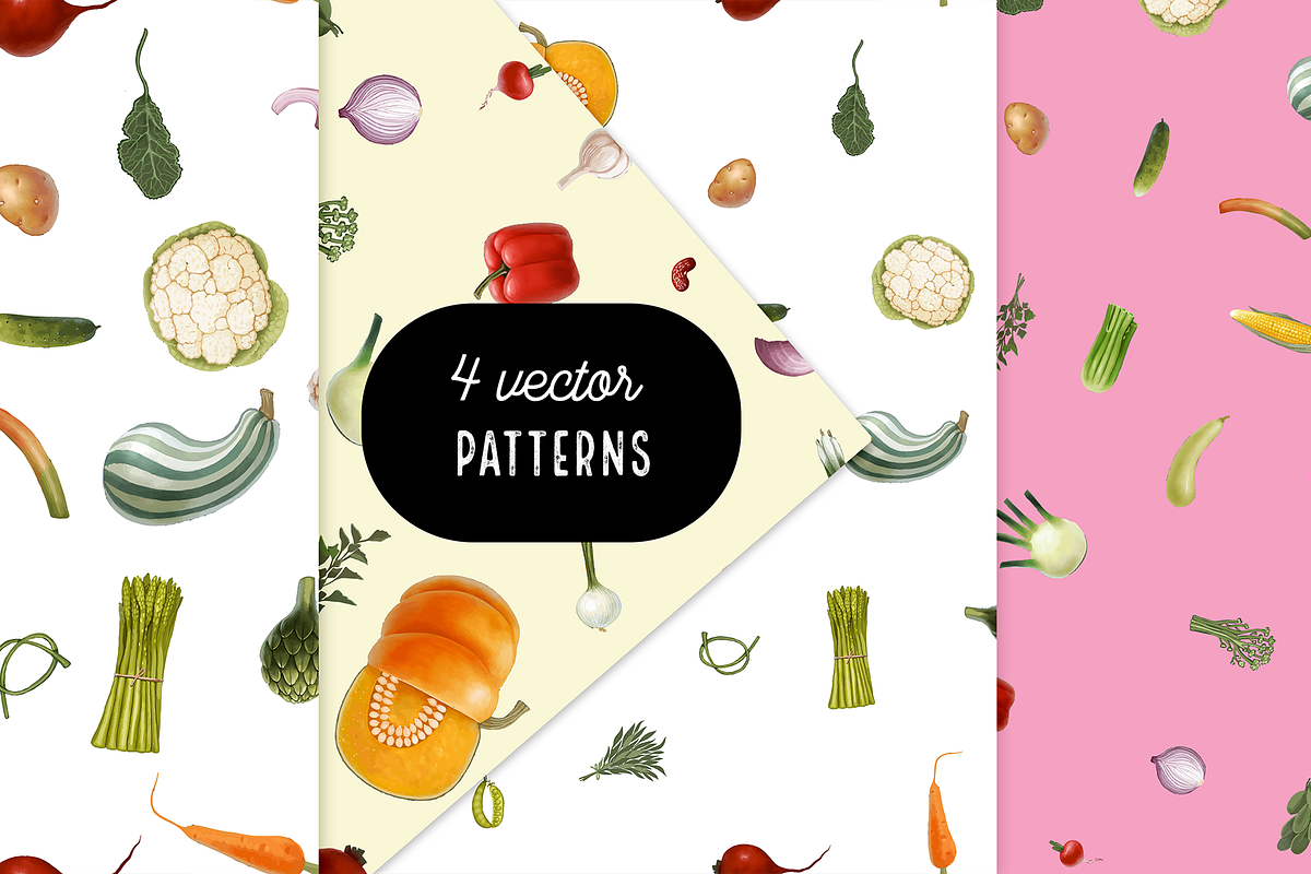 Huge hand drawn vegetables in Illustrations - product preview 8
