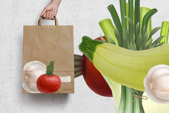 Huge hand drawn vegetables in Illustrations - product preview 4