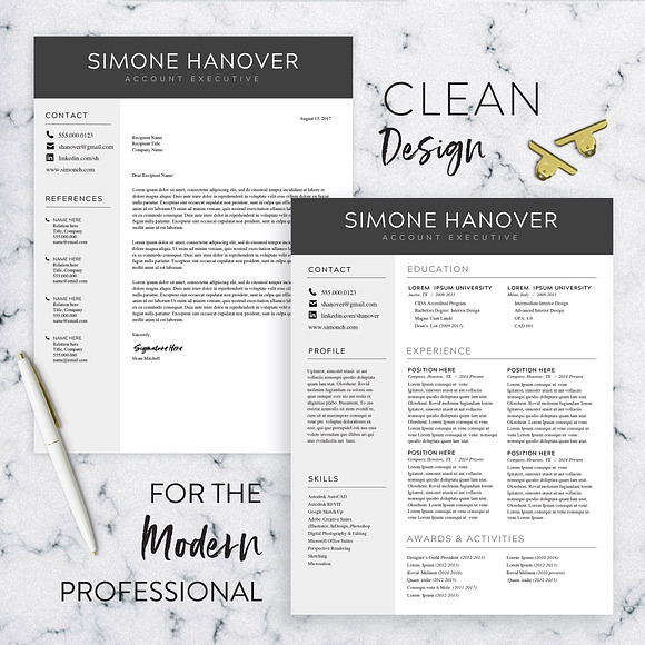 Modern Resume Template for Word in Resume Templates - product preview 3