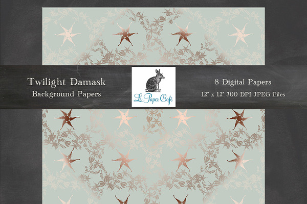 Twilight Damask Background Papers