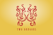 Dragon twins and fanciful butterfly 