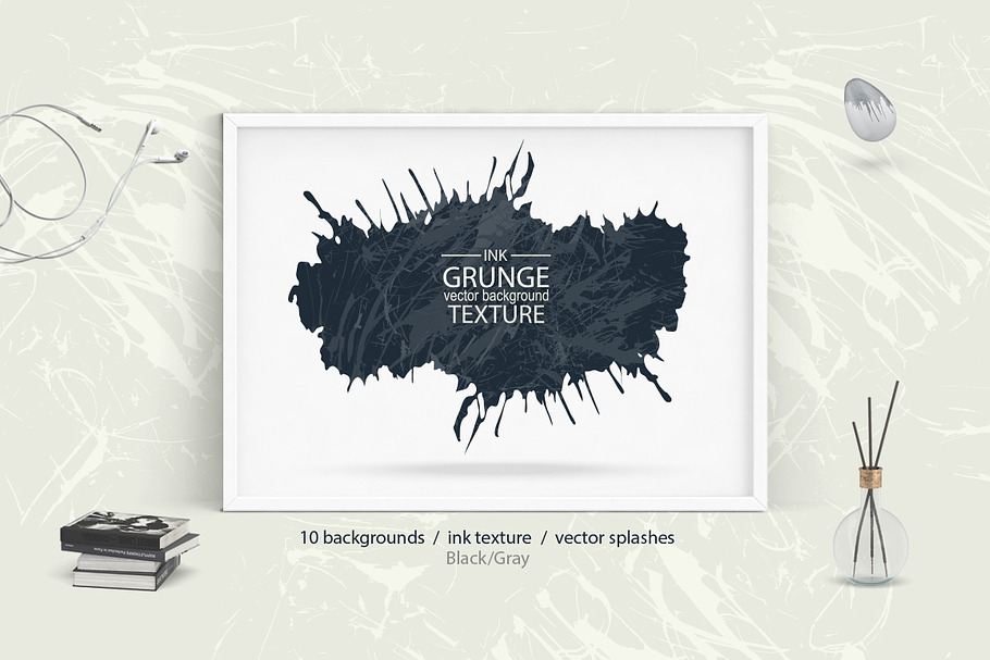 Ink grunge backgrounds in Textures - product preview 8