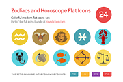 Zodiacs and Horoscope Flat Icons