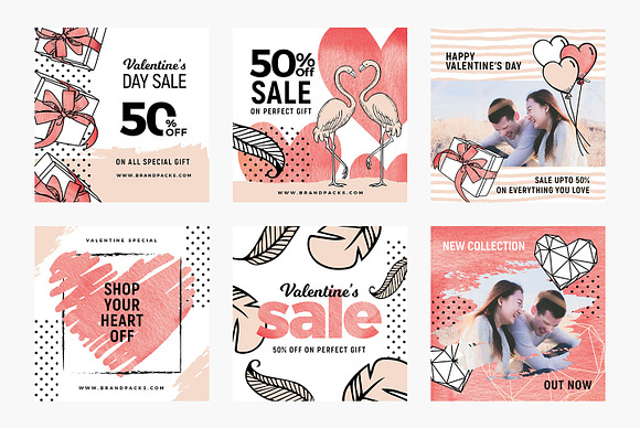Valentines Social Media Templates V2 in Instagram Templates - product preview 2