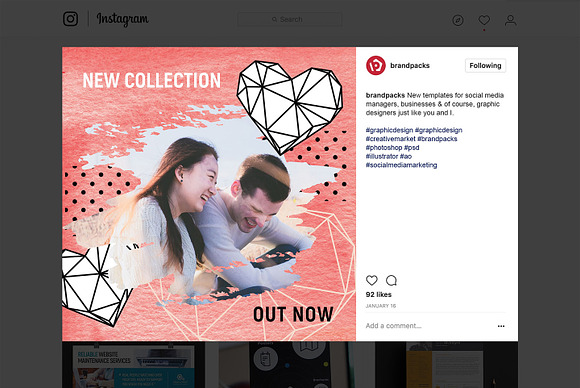 Valentines Social Media Templates V2 in Instagram Templates - product preview 11