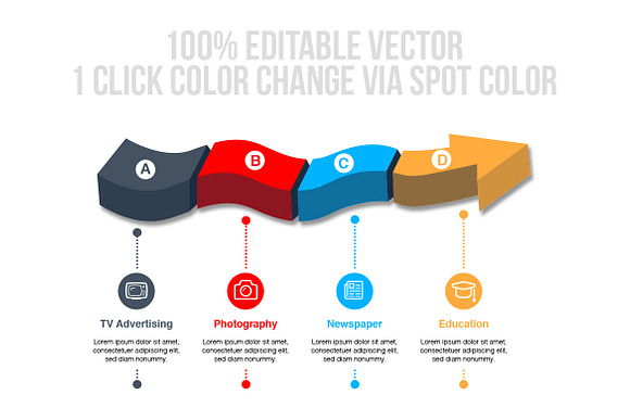 3D Vector Arrow Infographics in Objects - product preview 2