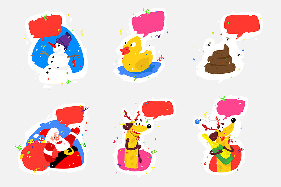 Christmas stickers set.  in Illustrations - product preview 8
