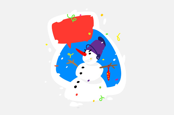 Christmas stickers set.  in Illustrations - product preview 6