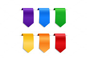 Decorative ribbons, labels or bookmarks set