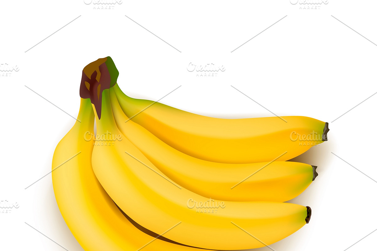 Realistic Ripe Bunch Of Bananas in Illustrations - product preview 8