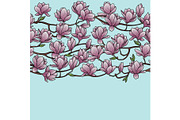Magnolia Spring Seamless Border