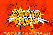 Colorful comics font with halftone
