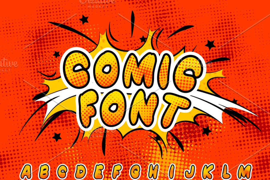 Colorful comics font with halftone in Colorful Fonts - product preview 8