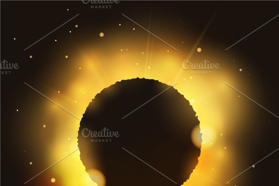 Eclipse on bright glossy star in Illustrations - product preview 8