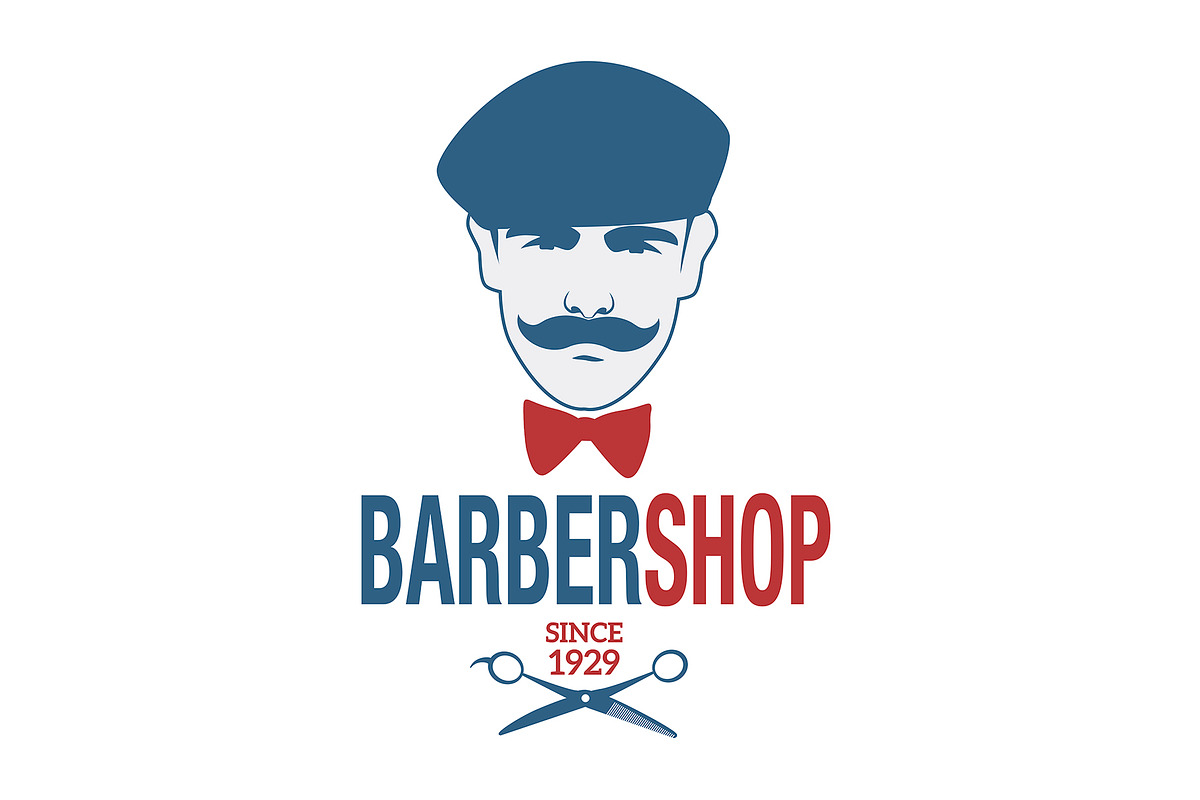 Retro style barber shop emblem in Illustrations - product preview 8