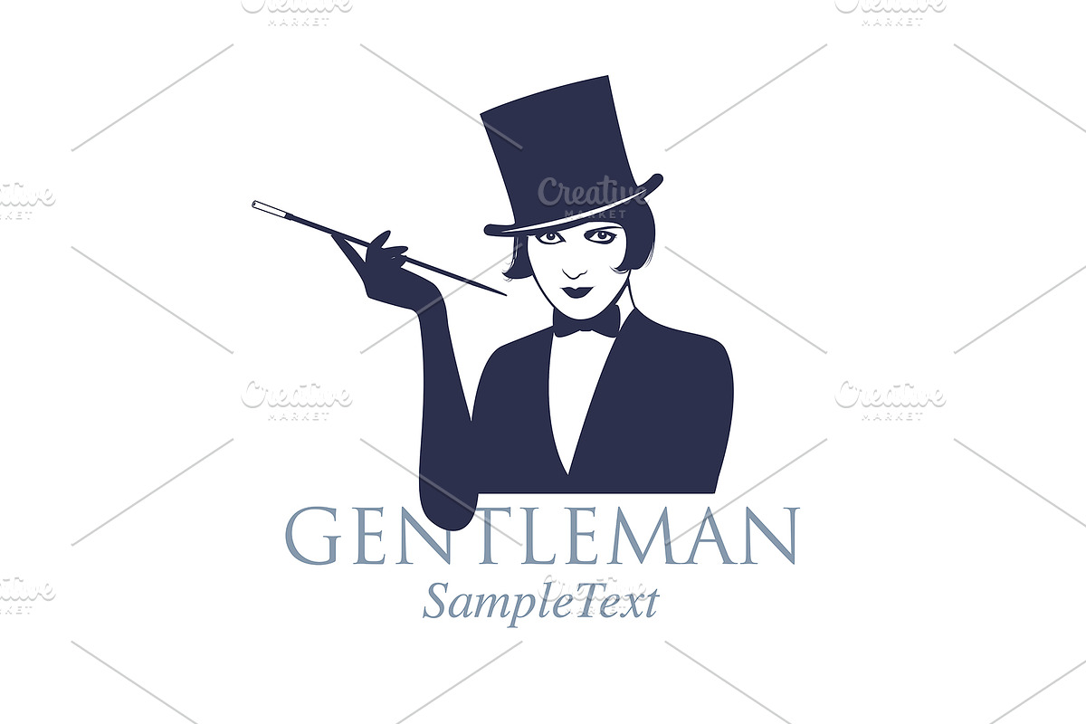 Gentleman style logo in Illustrations - product preview 8