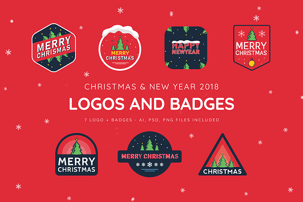 Christmas + New Year Logo & Badges