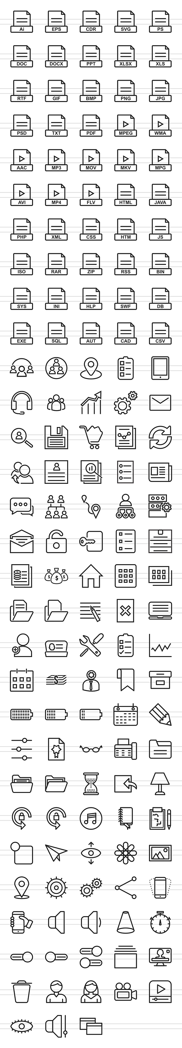 148 Files & Folders Line Icons in Graphics - product preview 1