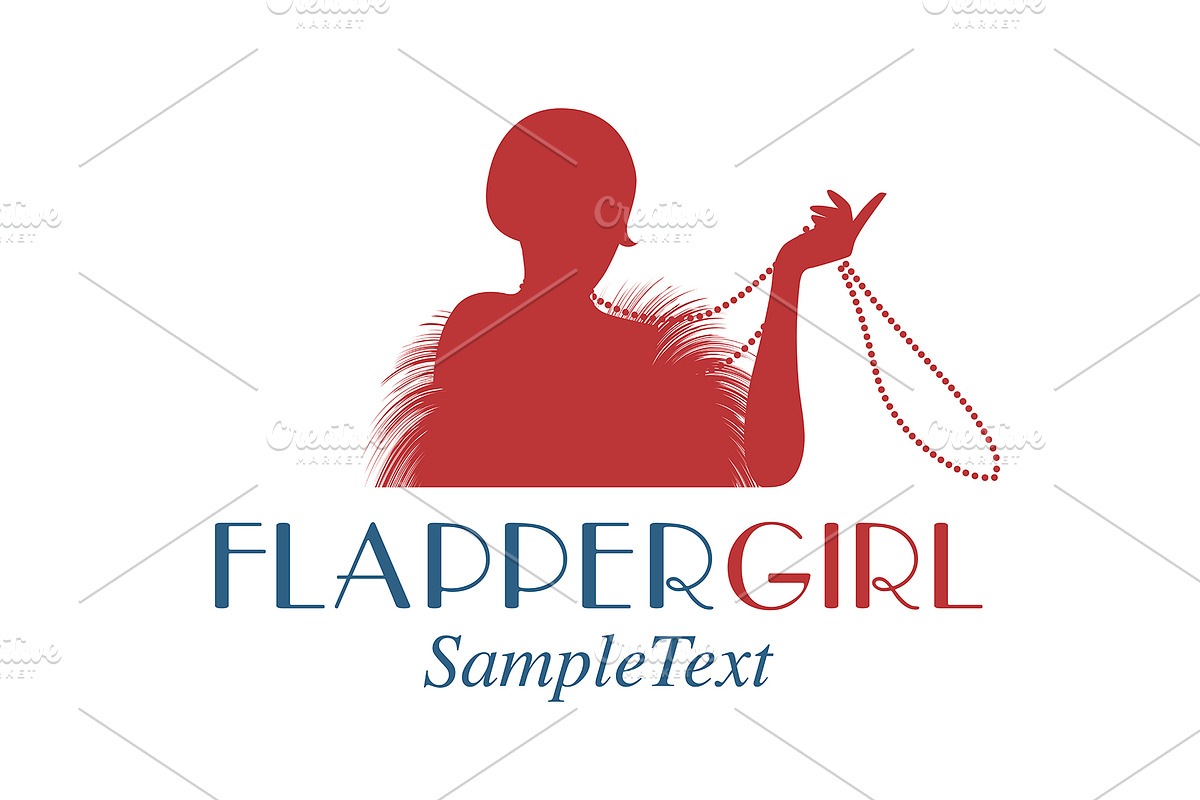 Flapper playing with necklace in Illustrations - product preview 8
