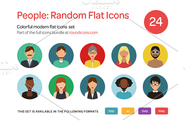 People: Random Flat Icons Set