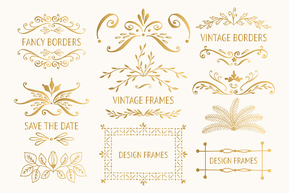 400 Golden Designs Eps & Png in Illustrations - product preview 1