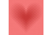 Heart halftone background vector illustration