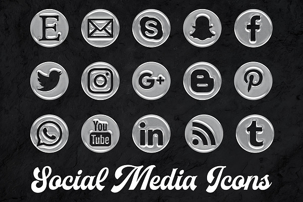 Social Media Icons - Water Drops