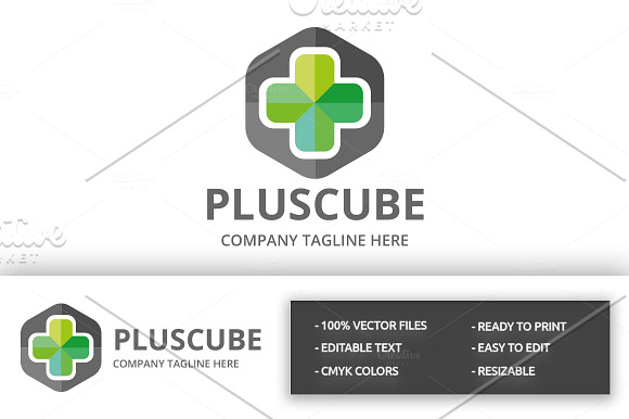 Plus Cube Logo in Logo Templates - product preview 2