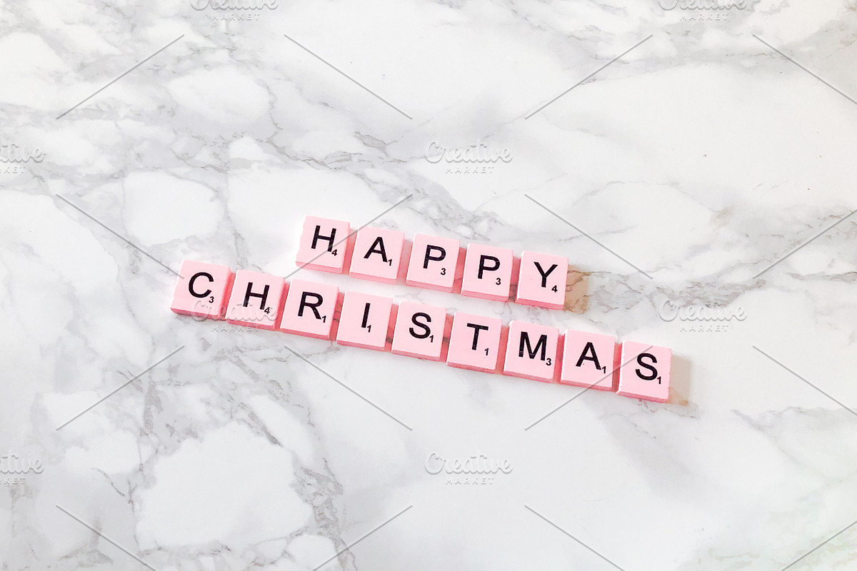 Happy Christmas in pink letters in Product Mockups - product preview 8