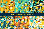 Bitcoin Flat Seamless Patterns