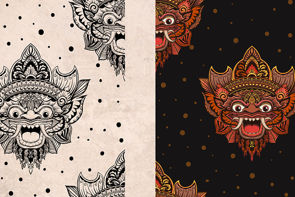 Bali mask Barong in Illustrations - product preview 2