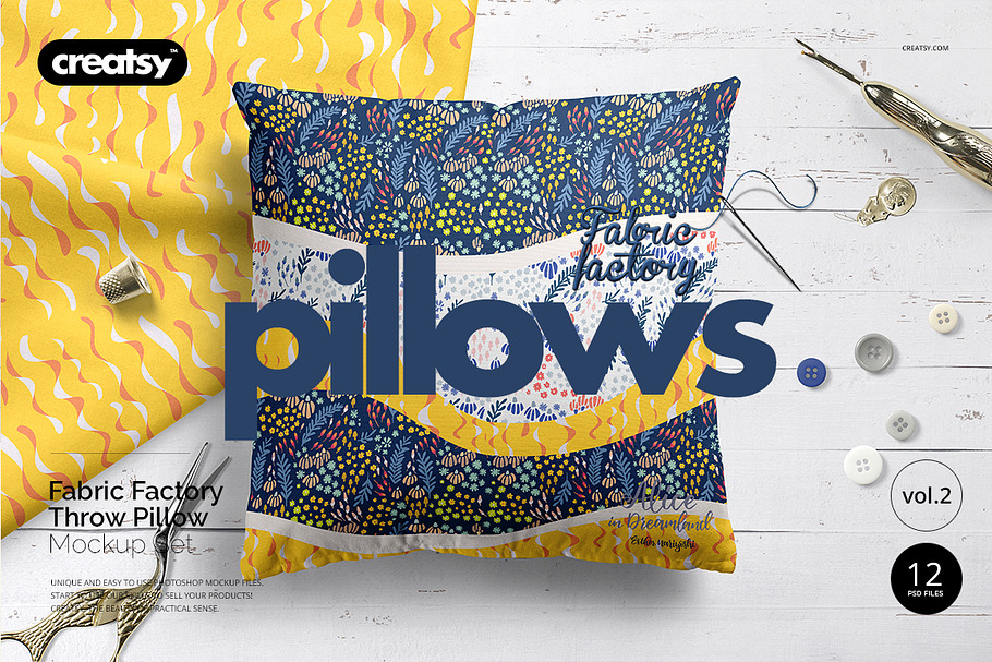 Fabric Factory vol.2: Pillow Mockup