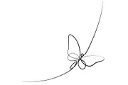 Continuous line butterfly
