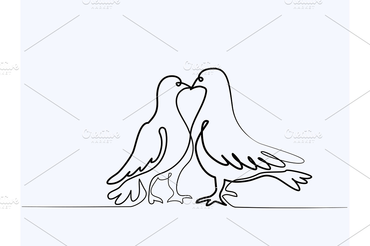 Two pigeons logo in Illustrations - product preview 8