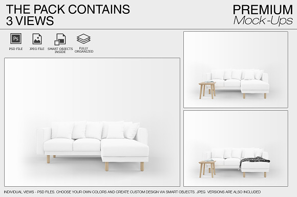 Sofa & Pillows Mockup Pack in Product Mockups - product preview 1