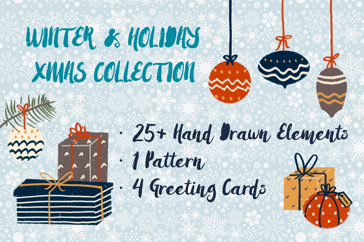 Winter & Holiday Xmas Collection in Illustrations - product preview 8
