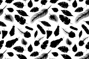 Elegant feather silhouettes pattern