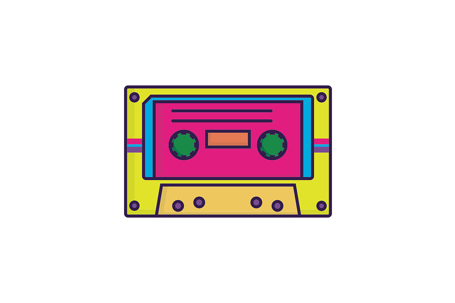 Аudiocassette vector illustration in Illustrations - product preview 8