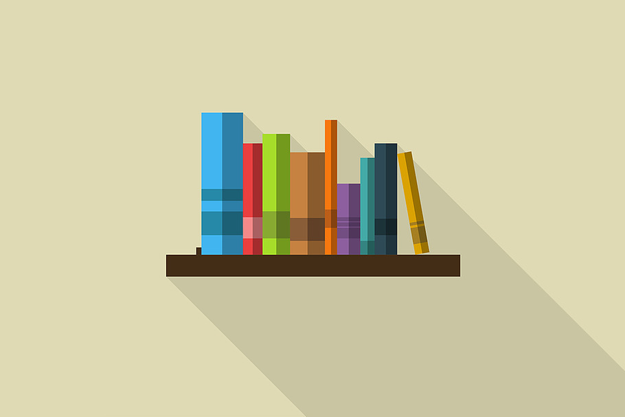 Book shelf vector illustration in Illustrations - product preview 8