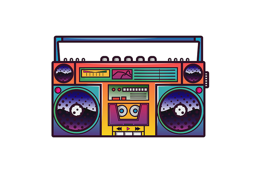 Boombox vector illustration in Illustrations - product preview 8